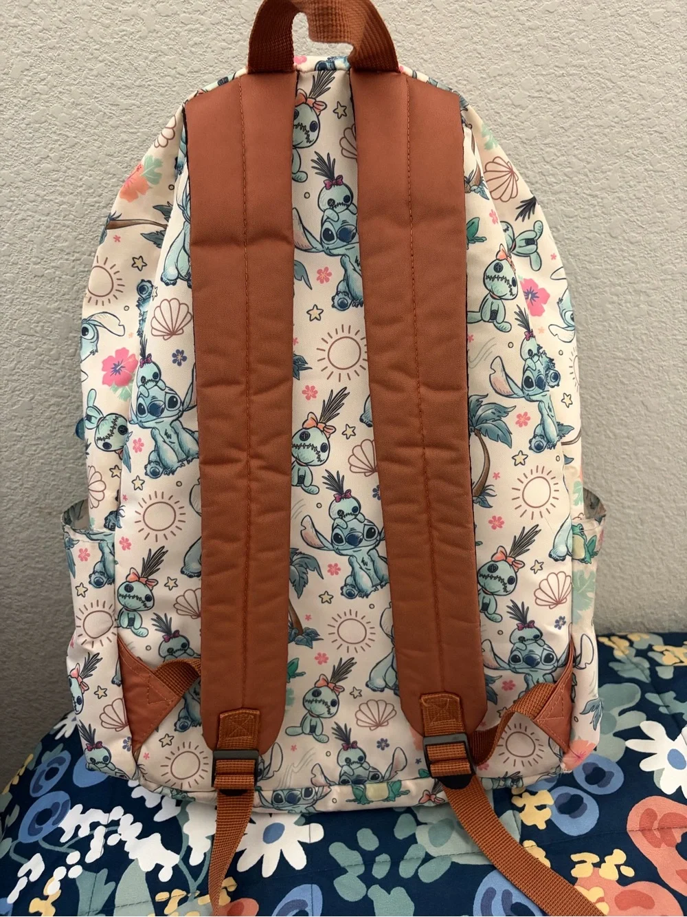 Loungefly Cream & Teal Stitch Pattern Backpack